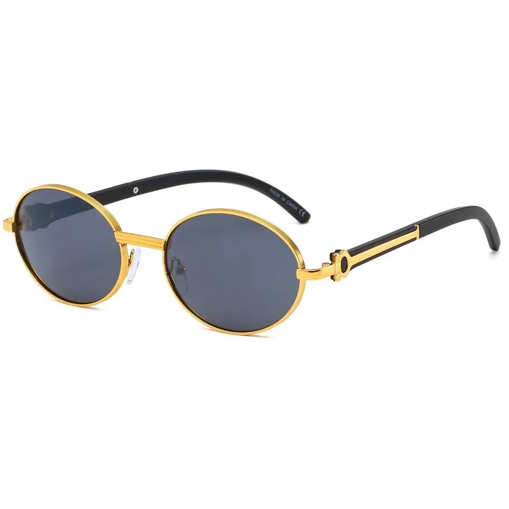 Men Sunglasses Trendy Dark Black Lens Classy Small Fashion Rapper Shades Lentes